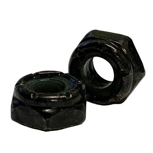 NTE14BZ 1/4"-20 Thin Height Nylon Insert Locknut, (NTE), Fine, Low Carbon, Black Zinc